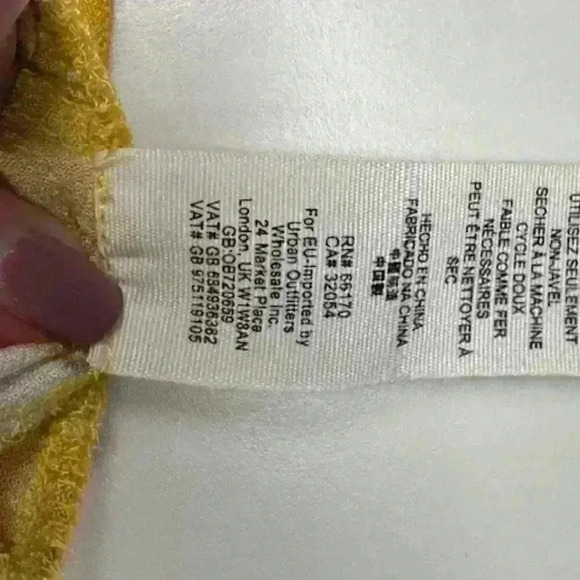 Free People Floral Yellow Mock Neck Top Size Small/Petite - Picture 9 of 9